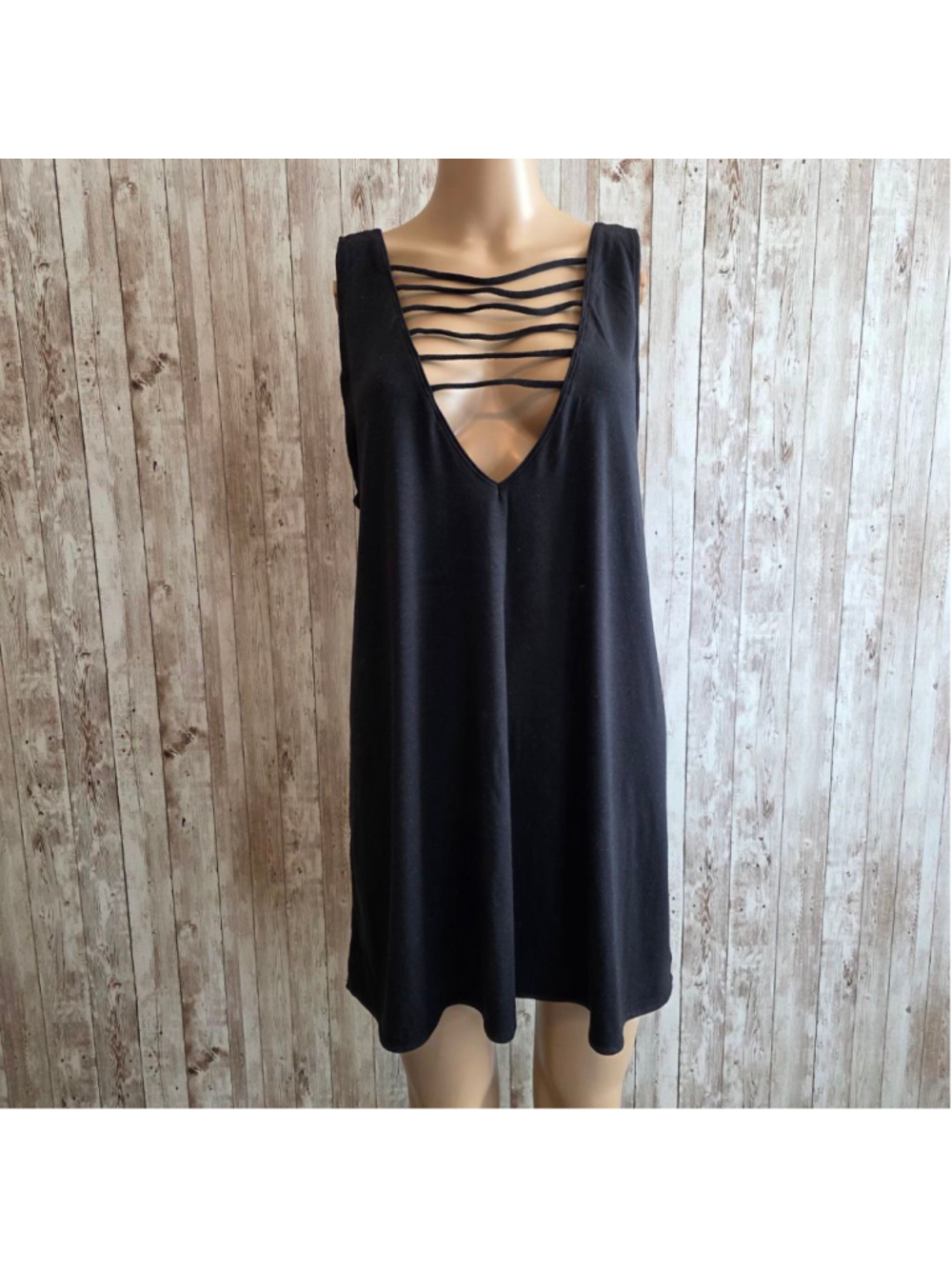 Salt + Cove Black Strappy Beach Mini Dress M